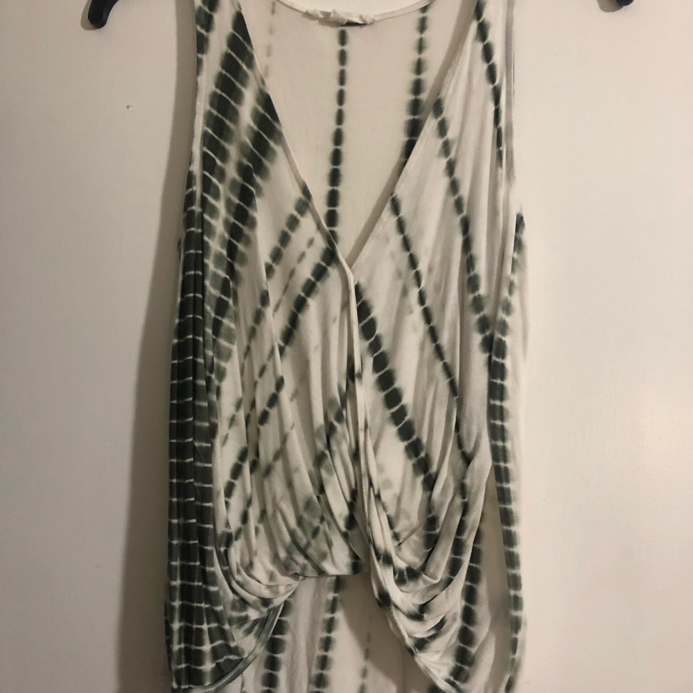 White and Green High Low Top
